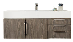 48" Mercer Island Single Sink Bathroom Vanity, Ash Gray w/ Brushed Nickel