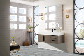 48" Mercer Island Single Sink Bathroom Vanity, Ash Gray w/ Matte Black