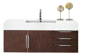 48" Mercer Island Single Sink Bathroom Vanity, Coffee Oak w/ Brushed Nickel