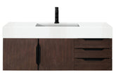 48" Mercer Island Single Sink Bathroom Vanity, Coffee Oak w/ Matte Black
