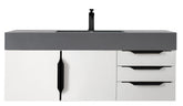 48" Mercer Island Single Sink Bathroom Vanity, Glossy White w/ Matte Black