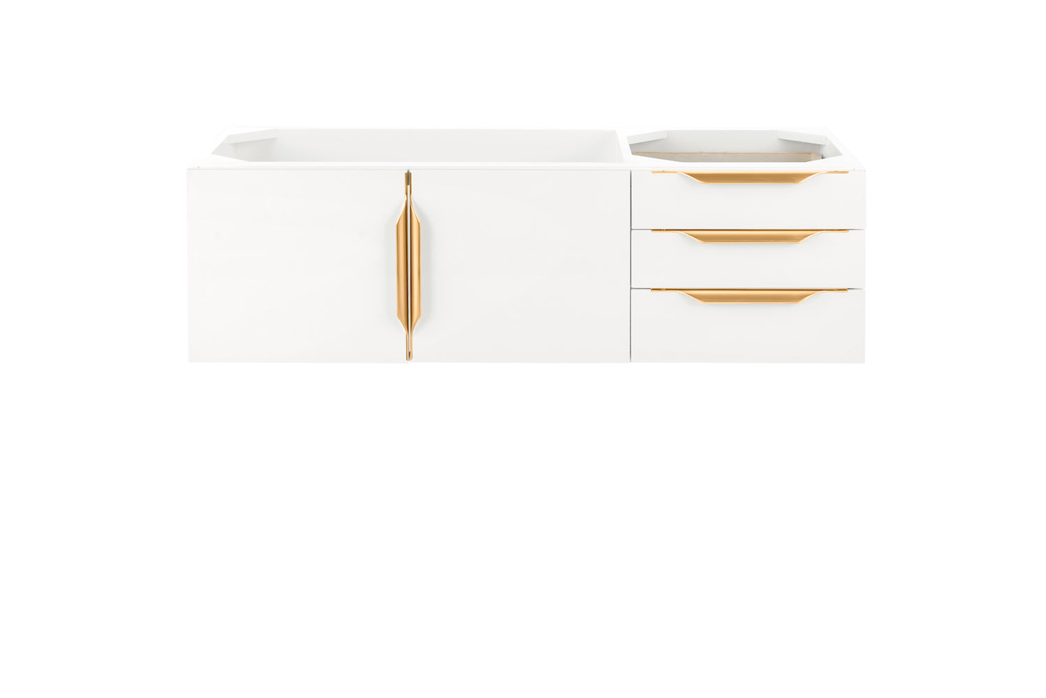 48" Mercer Island Single Sink Bathroom Vanity, Glossy White w/ Radiant Gold