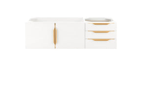 48" Mercer Island Single Sink Bathroom Vanity, Glossy White w/ Radiant Gold