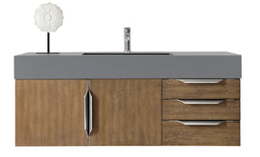 48" Mercer Island Single Sink Bathroom Vanity, Latte Oak w/ Brushed Nickel