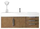48" Mercer Island Single Sink Bathroom Vanity, Latte Oak w/ Brushed Nickel