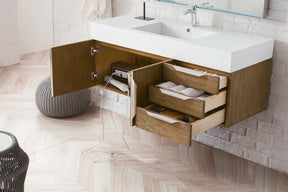 48" Mercer Island Single Sink Bathroom Vanity, Latte Oak w/ Brushed Nickel