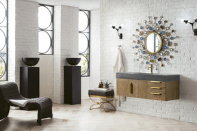 48" Mercer Island Single Sink Bathroom Vanity, Latte Oak w/ Radiant Gold