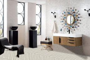 48" Mercer Island Single Sink Bathroom Vanity, Latte Oak w/ Matte Black