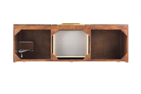 59" Mercer Island Double Sink Bathroom Vanity, Coffee Oak w/ Radiant Gold