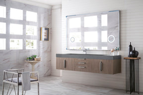 72" Mercer Island Single Sink Bathroom Vanity, Ash Gray w/ Brushed Nickel