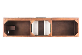 72" Columbia Double Sink Bathroom Vanity, Coffee Oak & Brushed Nickel