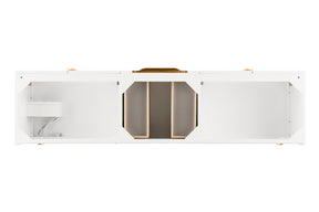 72" Columbia Single Sink Bathroom Vanity, Glossy White w/ Radiant Gold