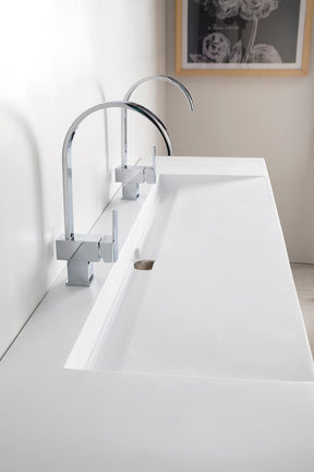 72" Mercer Island Double Sink Bathroom Vanity, Latte Oak w/ Brushed Nickel