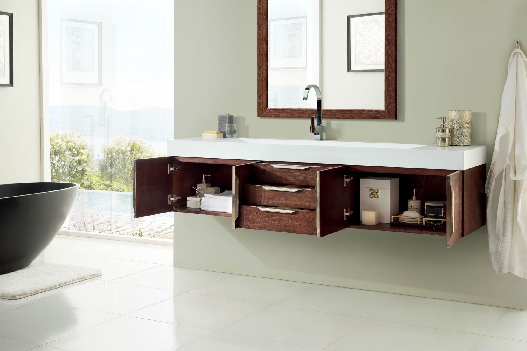 72" Mercer Island Coffee Oak Single Sink Bathroom Vanity, James Martin Vanities - vanitiesdepot.com