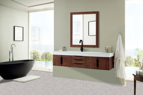 72" Mercer Island Single Sink Bathroom Vanity, Coffee Oak w/ Matte Black