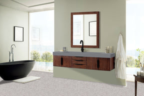 72" Mercer Island Single Sink Bathroom Vanity, Coffee Oak w/ Matte Black