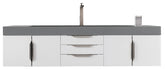 72" Mercer Island Single Sink Bathroom Vanity, Glossy White w/ Brushed Nickel