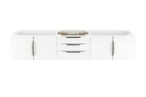 72" Mercer Island Single Sink Bathroom Vanity, Glossy White w/ Brushed Nickel