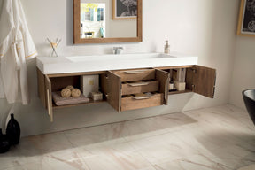 72" Mercer Island Latte Oak Single Sink Bathroom Vanity, James Martin Vanities - vanitiesdepot.com