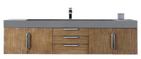 72" Mercer Island Single Sink Bathroom Vanity, Latte Oak w/ Brushed Nickel