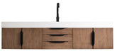 72" Mercer Island Single Sink Bathroom Vanity, Latte Oak w/ Matte Black