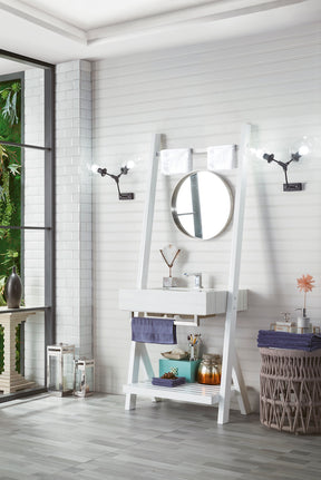30" Lakeside Single Bathroom Vanity, Glossy White w/ Top