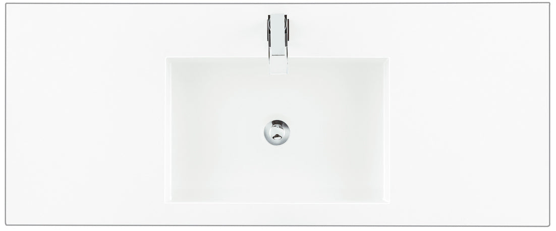 48" Columbia Single Sink Bathroom Vanity, Glossy White w/ Brushed Nickel