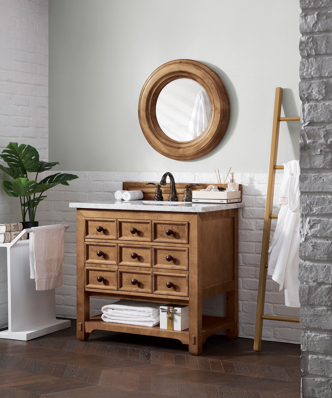 36" Malibu Honey Alder Single Sink Bathroom Vanity, James Martin Vanities - vanitiesdepot.com