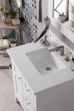 30" Palisades Single Sink Bathroom Vanity, Bright White