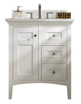 30" Palisades Bright White Single Sink Bathroom Vanity, James Martin Vanities - vanitiesdepot.com