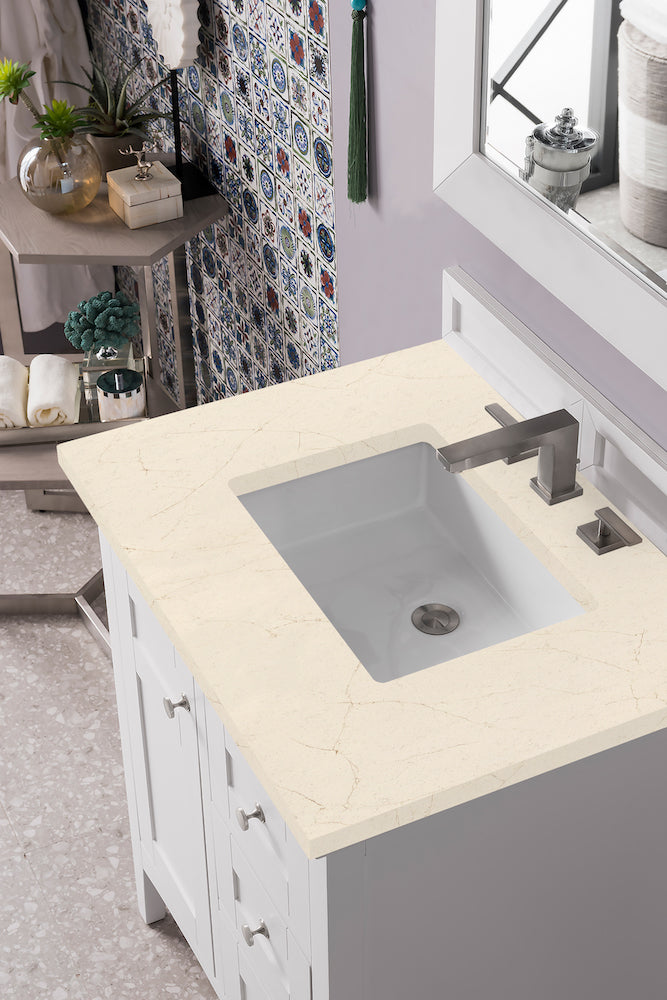 30" Palisades Single Sink Bathroom Vanity, Bright White