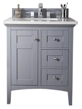 30" Palisades Silver Gray Single Sink Bathroom Vanity, James Martin Vanities - vanitiesdepot.com
