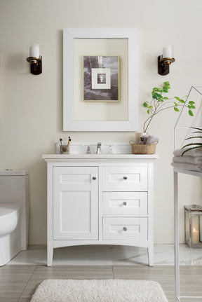 36" Palisades Bright White Single Bathroom Vanity, James Martin Vanities - vanitiesdepot.com