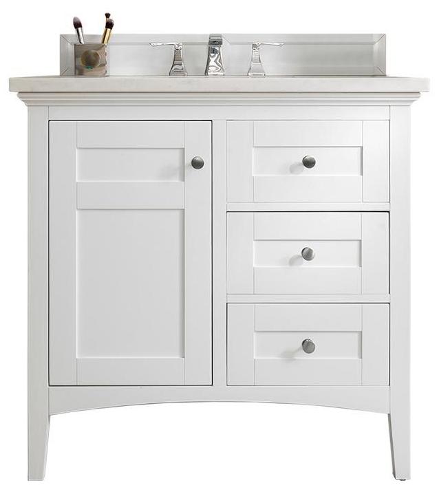 36" Palisades Bright White Single Bathroom Vanity, James Martin Vanities - vanitiesdepot.com