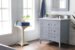 36" Palisades Silver Gray Single Bathroom Vanity, James Martin Vanities - vanitiesdepot.com
