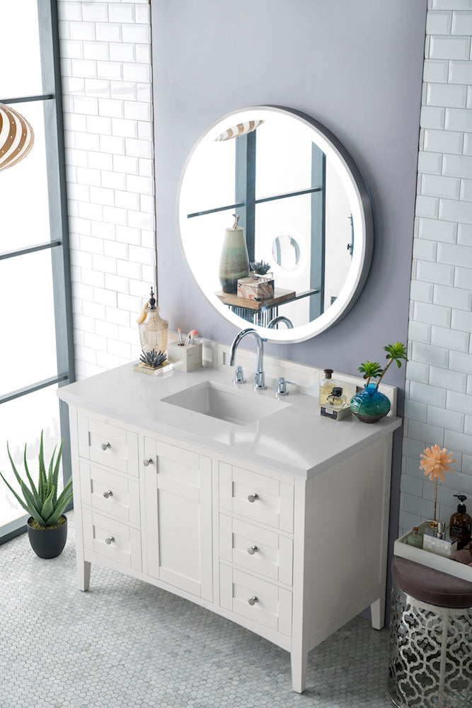 48" Palisades Single Bathroom Vanity, Bright White