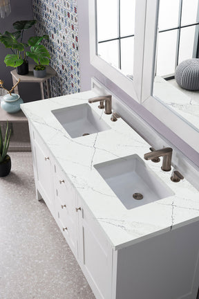 60" Palisades Double Bathroom Vanity, Bright White