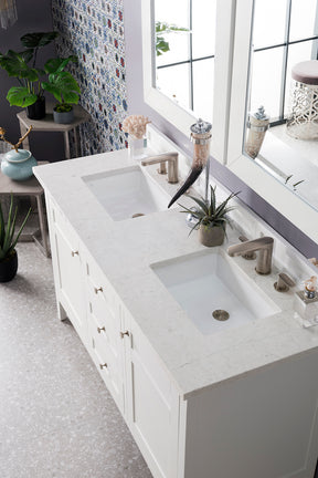 60" Palisades Double Bathroom Vanity, Bright White