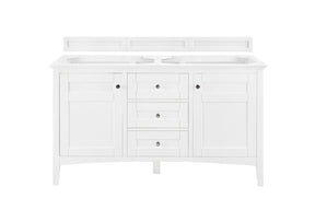 60" Palisades Double Bathroom Vanity, Bright White