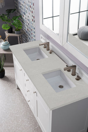 60" Palisades Double Bathroom Vanity, Bright White