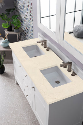 60" Palisades Double Bathroom Vanity, Bright White