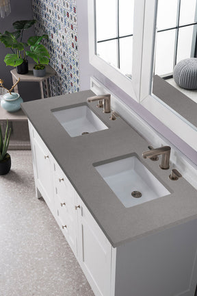 60" Palisades Double Bathroom Vanity, Bright White