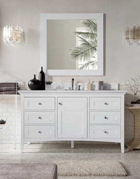 60" Palisades Bright White Single Bathroom Vanity, James Martin Vanities - vanitiesdepot.com