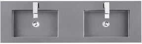 59" Columbia Double Sink Bathroom Vanity, Ash Gray w/ Brushed Nickel