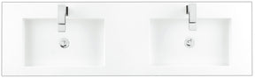 59" Mercer Island Double Sink Bathroom Vanity, Ash Gray w/ Brushed Nickel