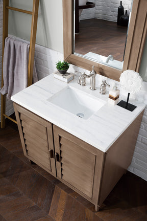 36" Portland Whitewashed Walnut Single Bathroom Vanity, James Martin Vanities - vanitiesdepot.com