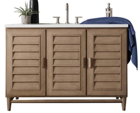 48" Portland Whiewashed Walnut Single Bathroom Vanity, James Martin Vanities - vanitiesdepot.com