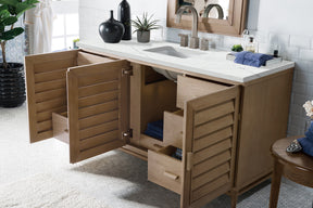 60" Portland Single Bathroom Vanity, Whitewashed Walnut