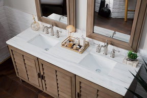 72" Portland Whitewashed Walnut Double Bathroom Vanity, James Martin Vanities - vanitiesdepot.com