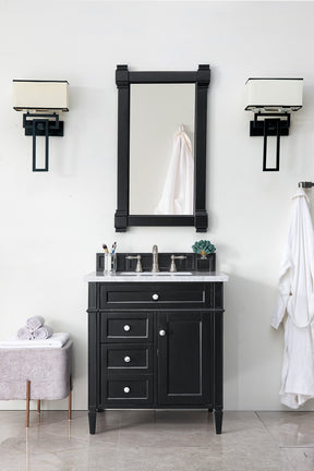 30" Brittany Black Onyx Single Sink Bathroom Vanity, James Martin Vanities - vanitiesdepot.com